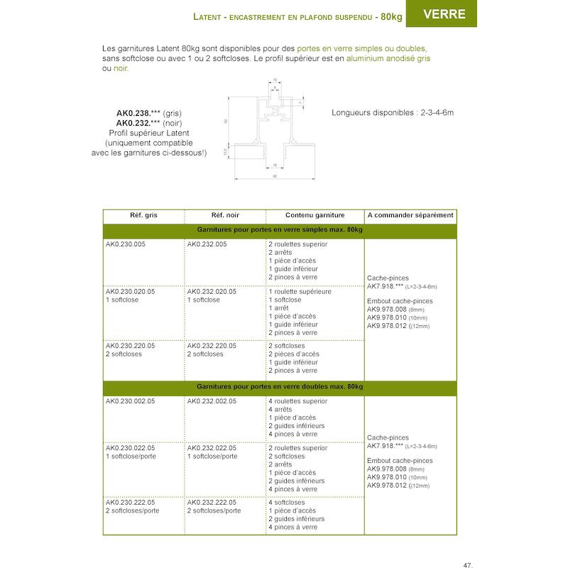 GARNITUUR LATENT 80 ZW.GLAS AK0.232.020.05 1SOFTCL