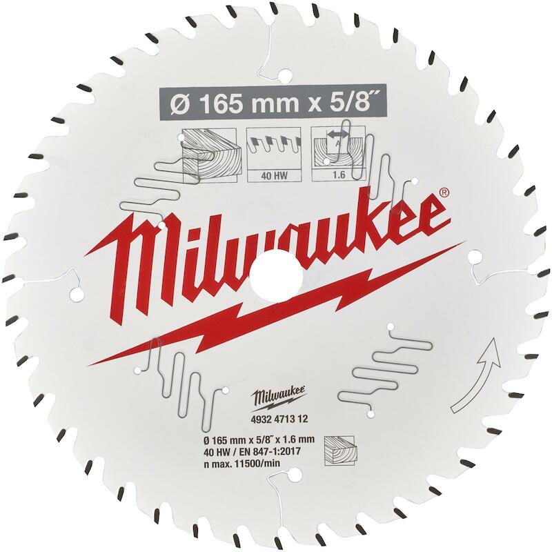 CIRKELZAAGBLAD 165MM   HOUT 4932471312 40T MILWAUK