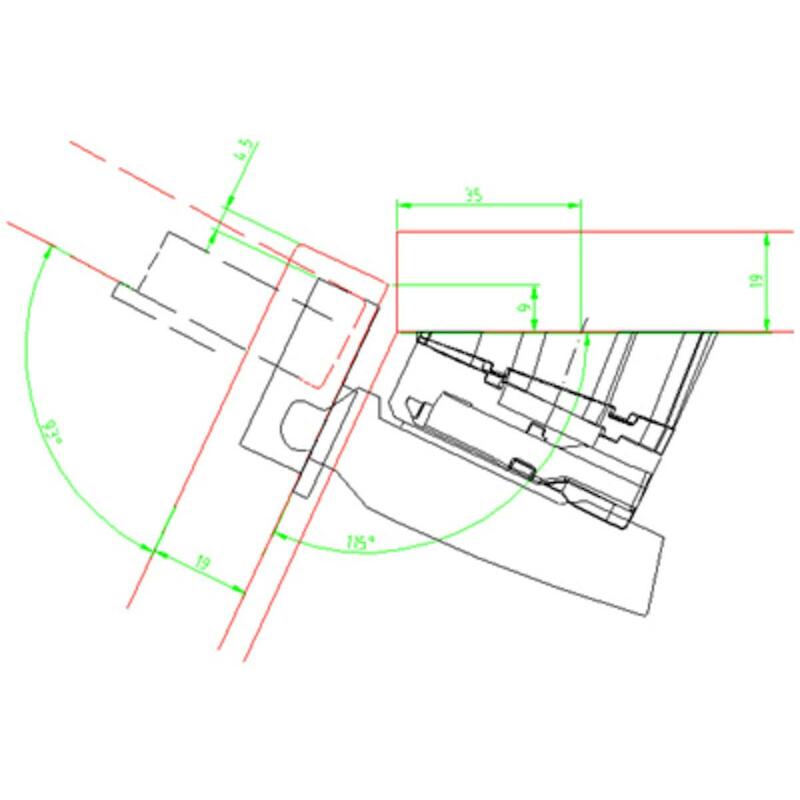 ADAPTAT.D'ANGLE PLAQUE MONT.79349 5°       HETTICH
