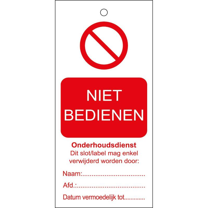 ETIKET 256165 TAG-NIET BDN. ONDERH.-160*75  (10ST)