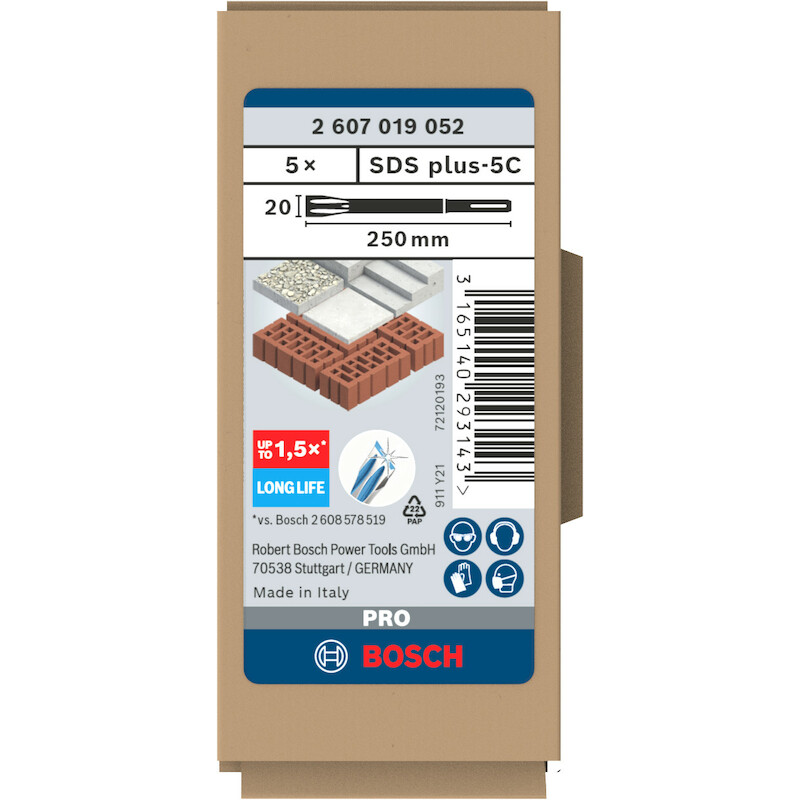 PLATTE BEITEL 250X20 SDS+   2607019052  (5ST)BOSCH