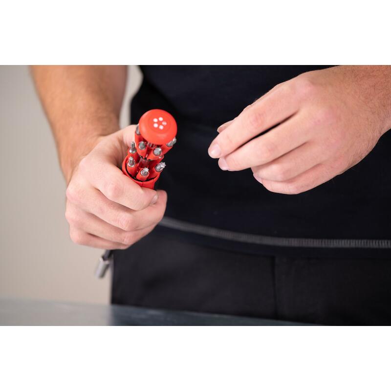 SCHROEVENDRAAIER MET BITMAGAZIJN LIFTUP 25 MAGNETISCH ASSORTI MET 12 BITS, 1/4" IN BLISTER - SB380302021 - WIHA
