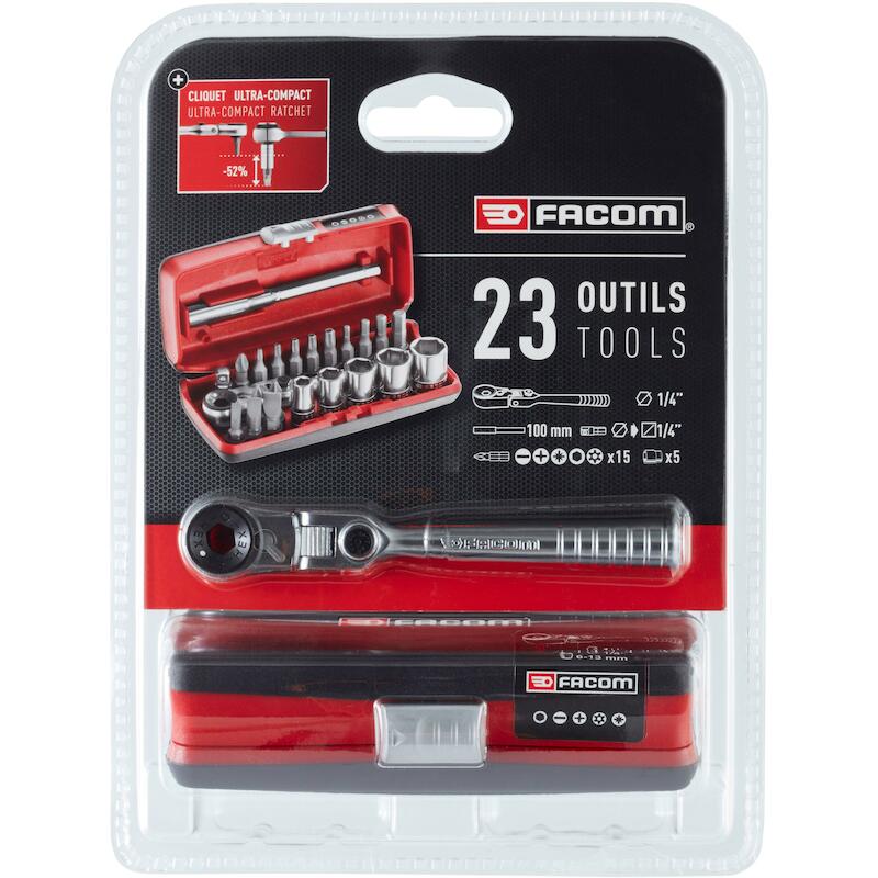 SET HANDDOPPEN EN BITS 1/4" R1PICOPB         FACOM