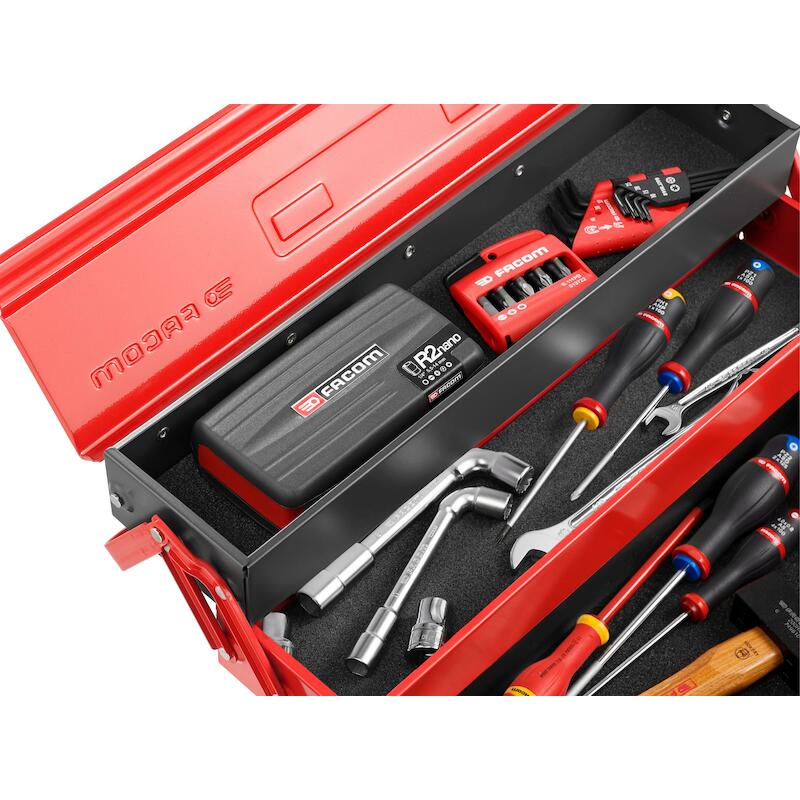 Facom - R2NANOPB - coffret de douilles - 1/4" - 6 pans - métrique - avec cliquet R.161 - 38 pièces - 03172360