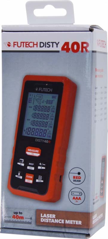 TÉLÉMÉTRE 40M ROUGE         DISTY 40 2XAA   FUTECH