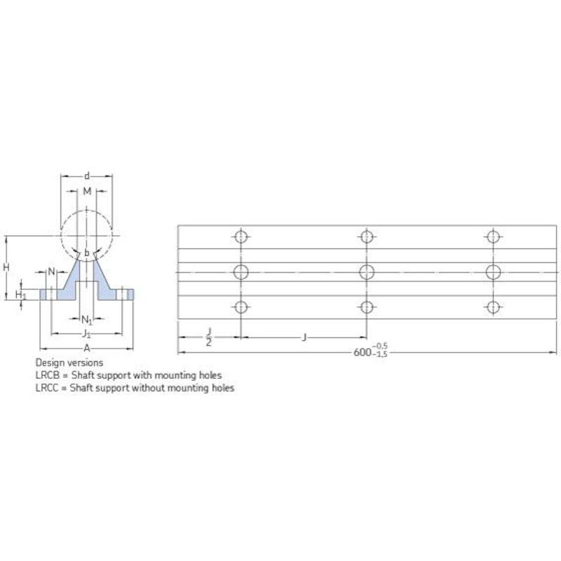 RAIL SUPPORT D'ARBRE + PERC.LRCB 80        EWELLIX