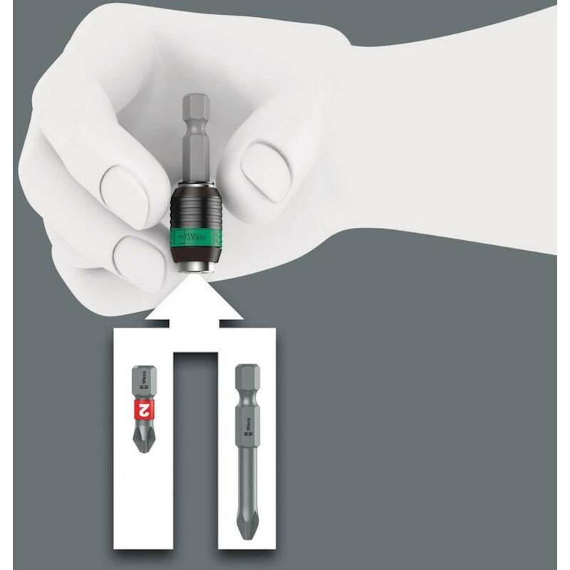 WERA 889/4/1 RAPIDAPTOR UNIVERSELE BITHOUDER (1/4DUIM X 75 MM X 1/4 DUIM)