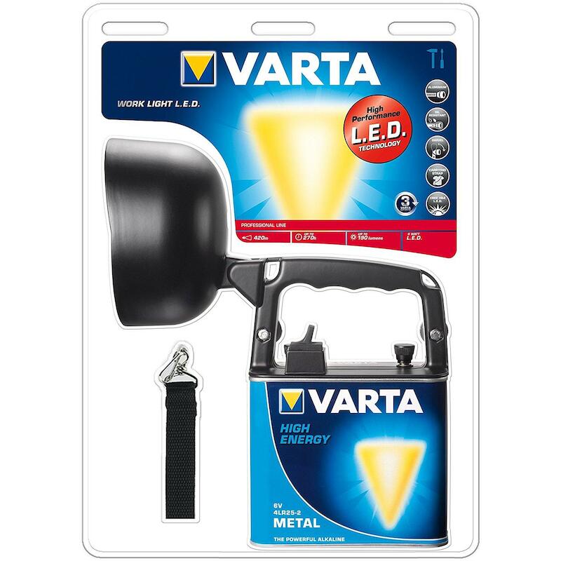 LAMPE DE POCHE              LED +BAT 4LR25-2 VARTA