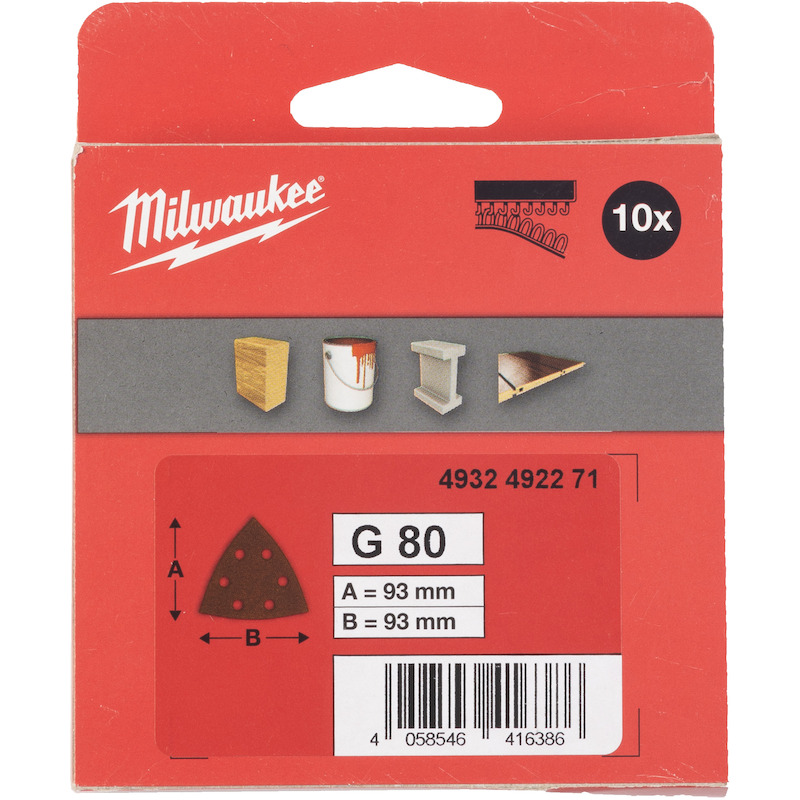 DISQUE ABR.DELTA 93X93MM    4932492271 P80 (10PC)