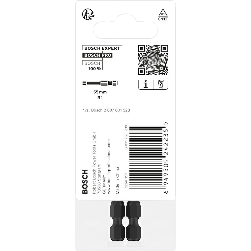EMBOUT PRO ROBERTSON #1     2608522550 (2PC) BOSCH
