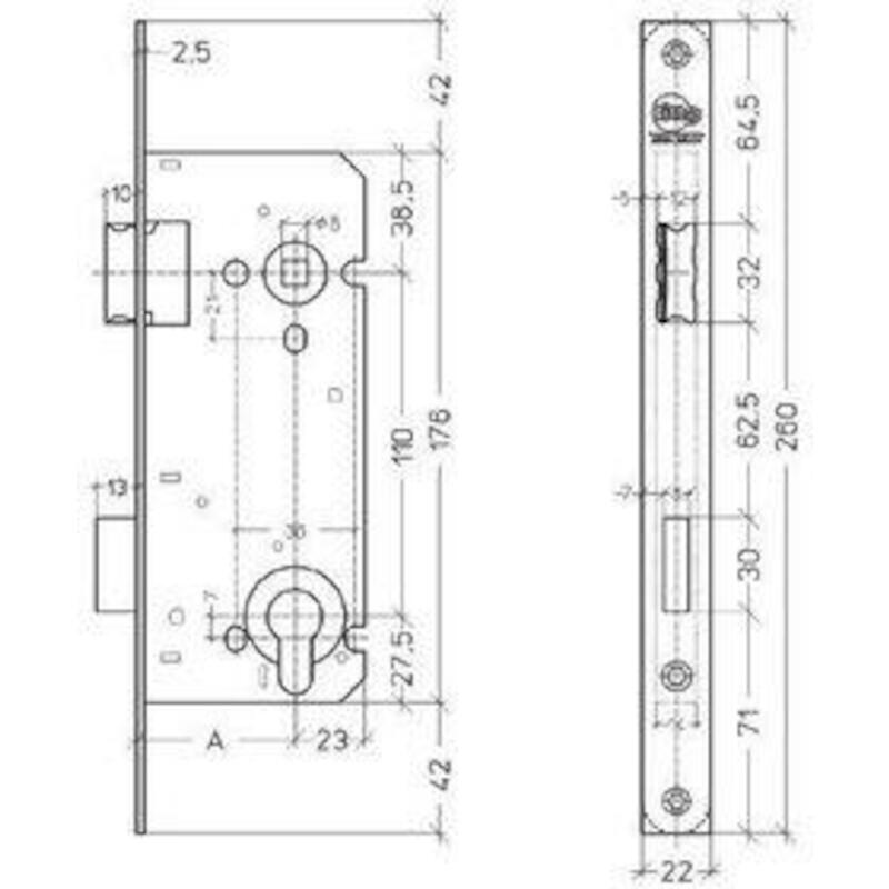 SERR.CYL.RÉV.ARR.INOXL.1T.  A2653-21 50MM/GÂCHE NI