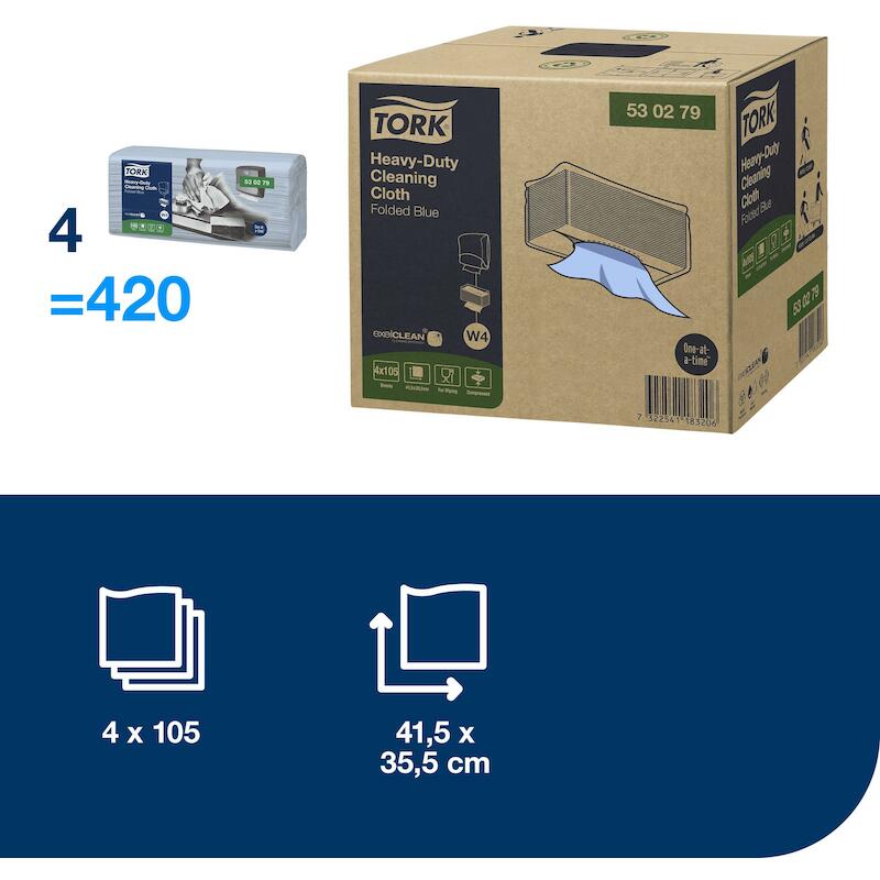 HD-CLOTH FOLDED BLAUW       530279-105ST-1L.  TORK