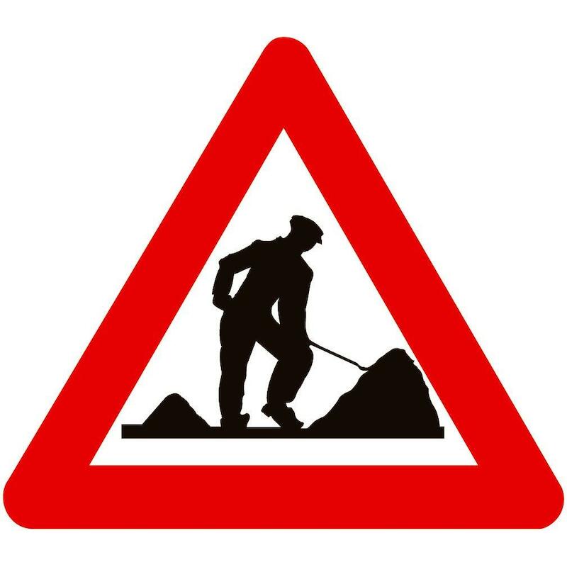 VERKEERSBORD - A31 - T250 GEVAAR A31 WERKEN 400MM