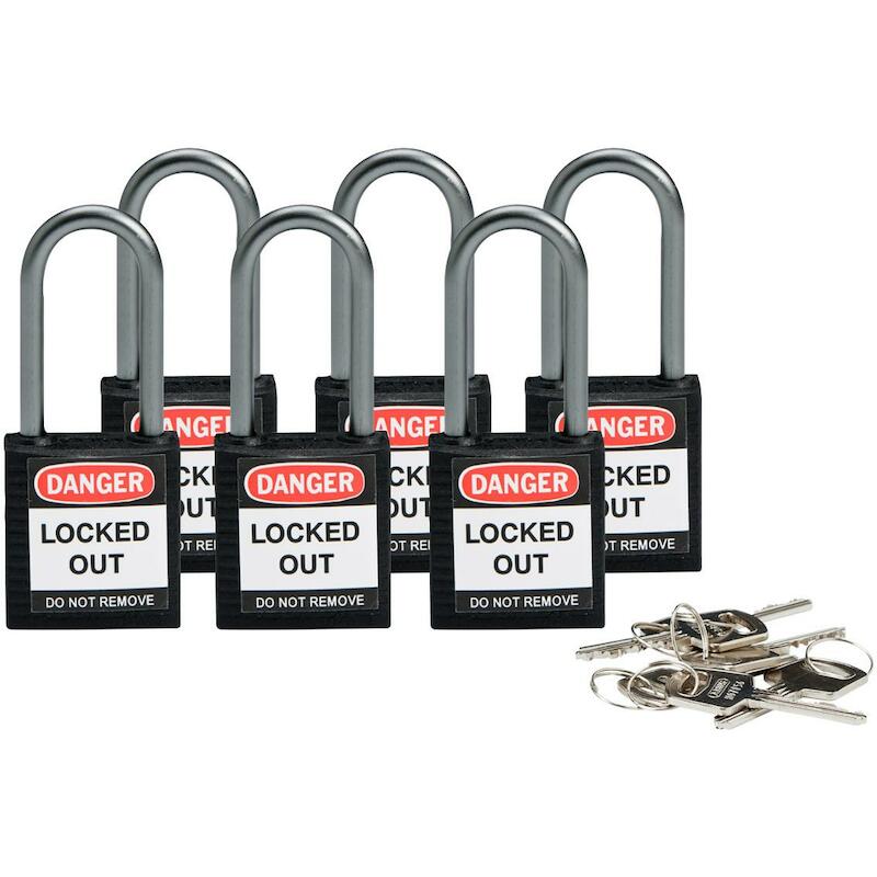 COMP SAFE PADLOCK 32MM SHA KD BLACK/6  BRADY   6ST