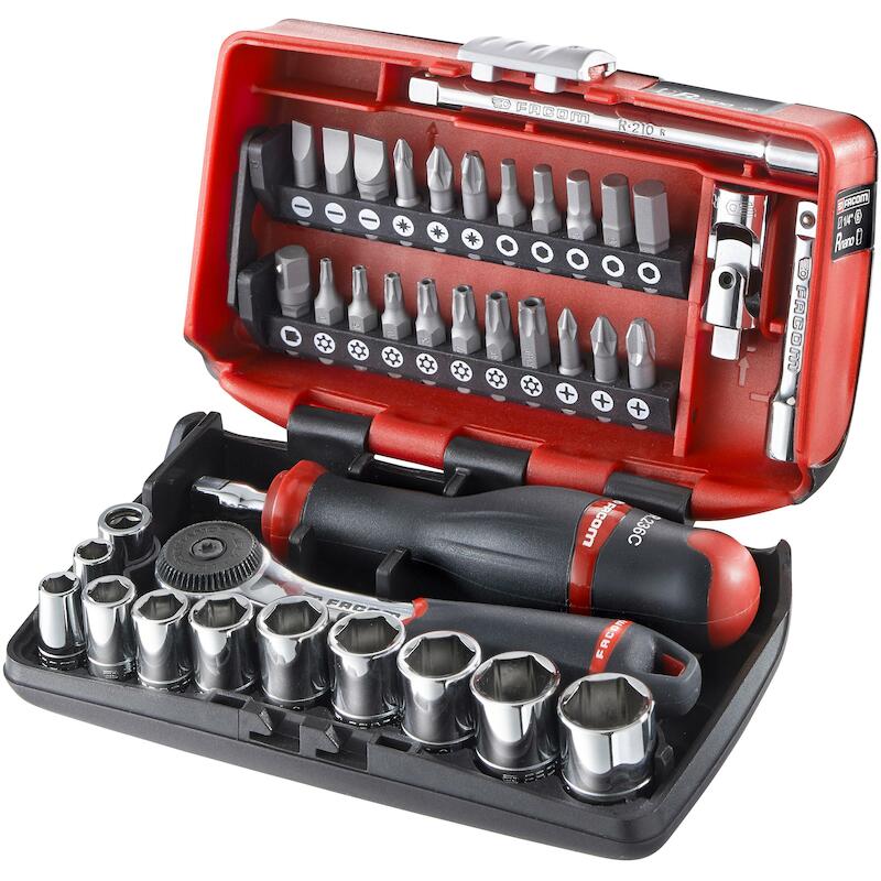 Facom - R2NANOPB - coffret de douilles - 1/4" - 6 pans - métrique - avec cliquet R.161 - 38 pièces - 03172360