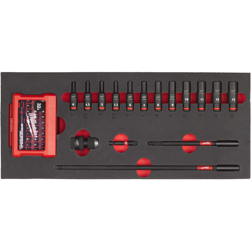 JEU DOUILLES CHOC 1/4" FOAM 4932493386 (17PC)MILWA