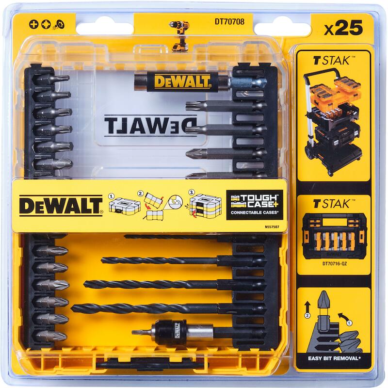 SET FORETS+EMBOUTS TOUGHC.  DT70708   (25PC)DEWALT