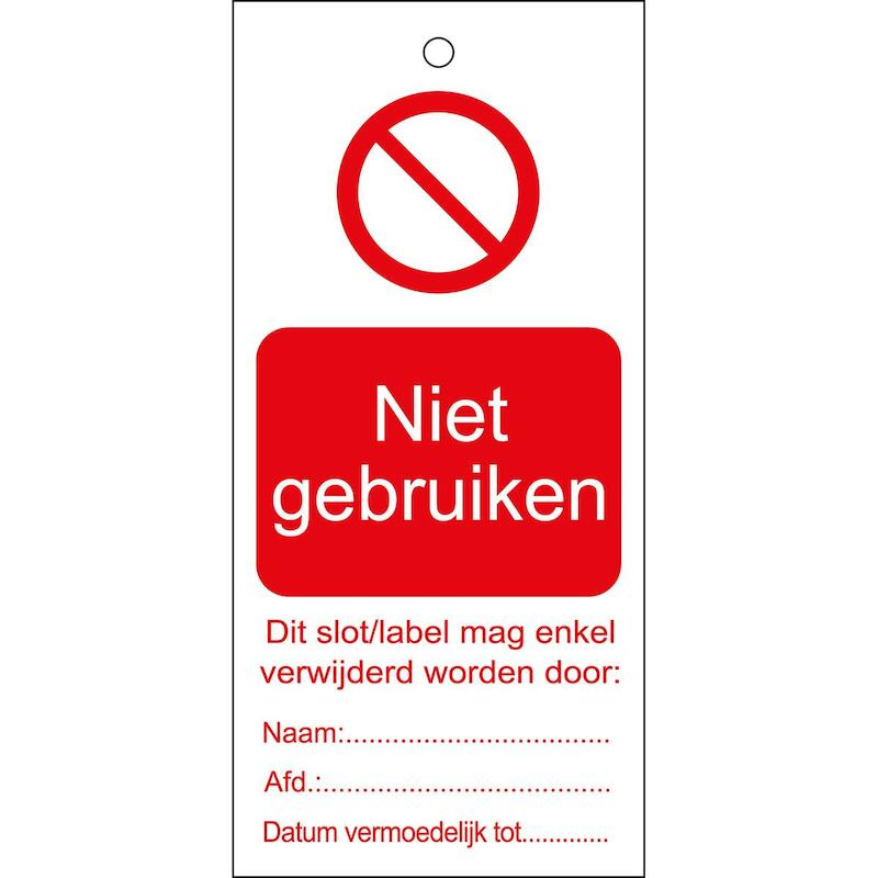 ETIKET 256160 TAG-NIET GEBRUIKEN-160*75     (10ST)