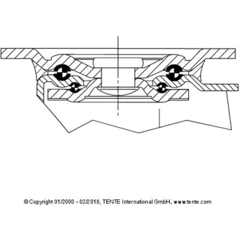 WIEL PP/LUCHTB.ZWENK 200KG  3480-PQR-260-P65 TENTE
