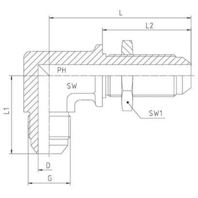 KNIE-SCHOTKOPPELING JIC 3/4" M              RVS PH