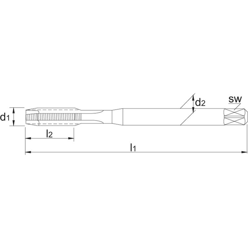 HSS-E PM MACHINETAP DIN 371 METRISCH, VERDIKTE SCHACHT, TICN, RVS, VOOR DLP GATEN M4 - 226040400 - PHANTOM