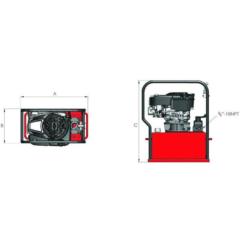 WHEEL TROLLEY FOR ALL HEP4, HEP5 AND HPP PUMPS WITH 40 LITRE RESERVOIR - PPA40WT - HI-FORCE