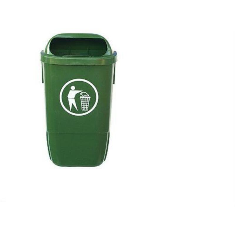 POUBELLE 50L. VERT          275X430X590MM  PLASTIB