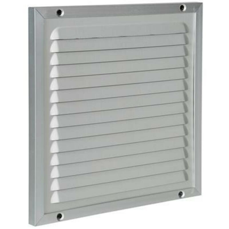 Renson - Grille à lamelles - 437 - Avec cadre et moustiquaire - F1 - 200 x 200 mm - 02357538