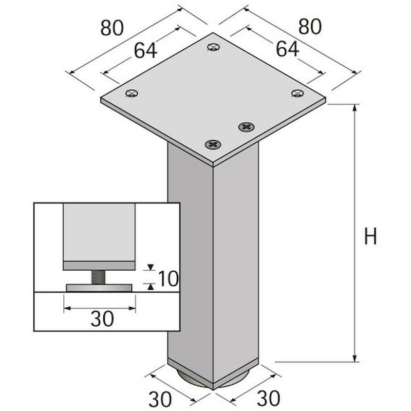 LANO SQ 30 80MM ZILVERKLEURIG GEËLOX  HETT-9119445