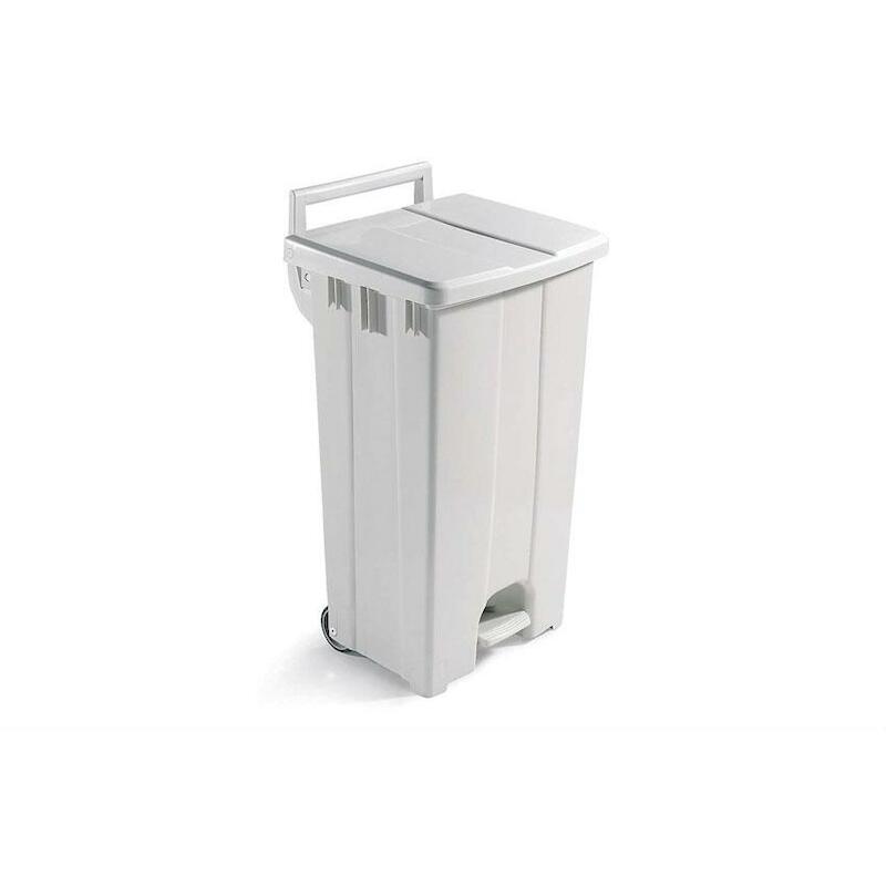 POUBELLE + COUVERCLE BLANC  510X470X930MM PLASTIBA