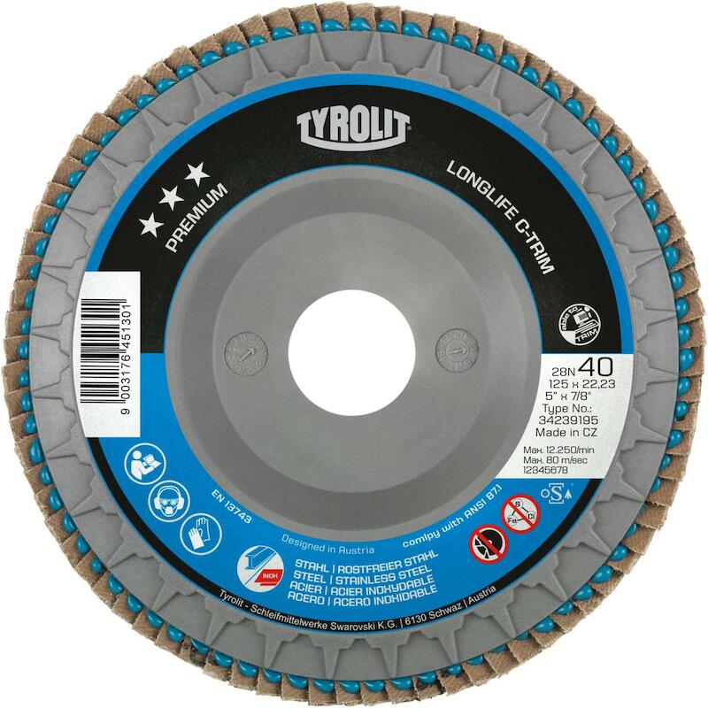 DISQUE À LAMEL.125MM (PLAT) PREMIUM    P40 TYROLIT