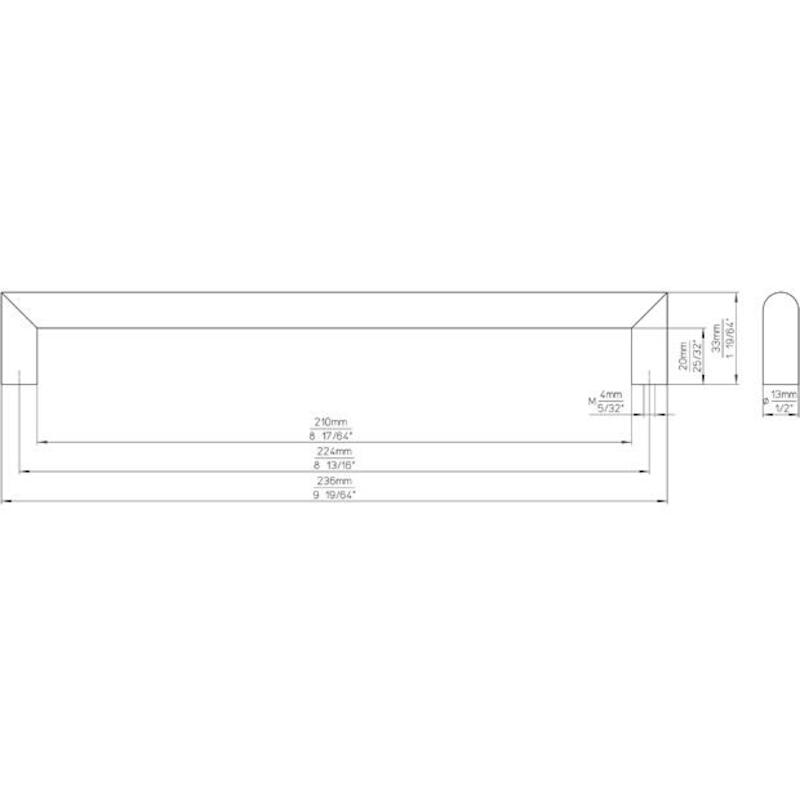 POIGNÉE MEUBLE INOX         1406-236N1 224MM  SIRO