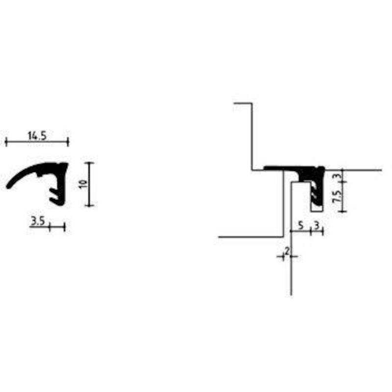 HEFSCHUIFDEURDICHTING ZWART S 2586 - 16M  DEVENTER