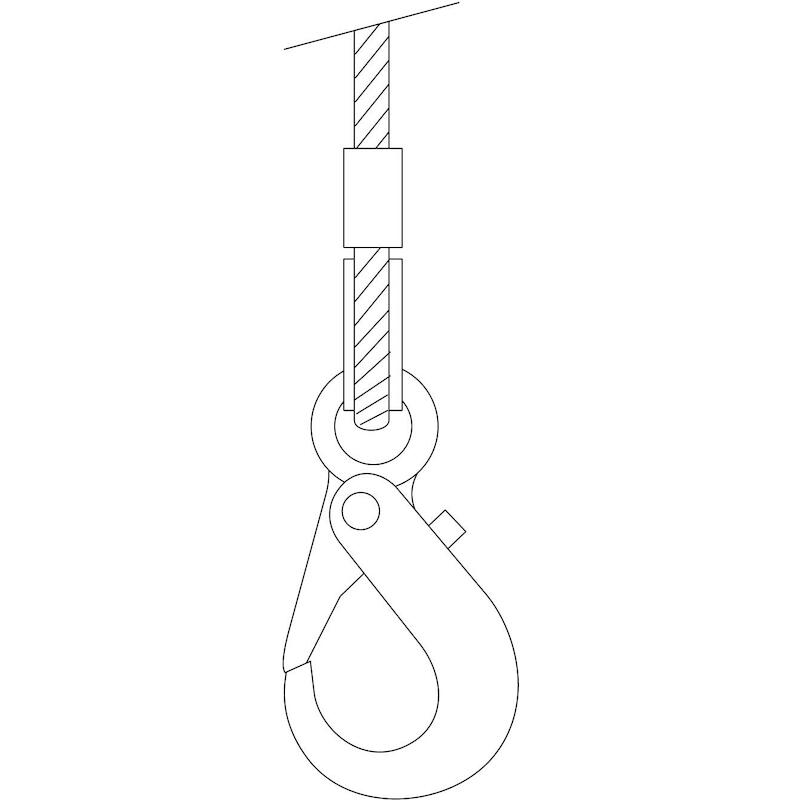 STAALKABEL+HAKEN 2-SPRONG   SK2-ELH-14MM-1M-2T REM