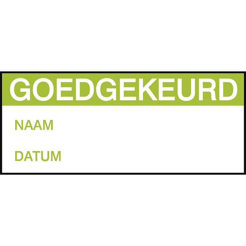 ÉTIQ."GOEDGEKEURD"VERT/BLA  230555(350) 38X16