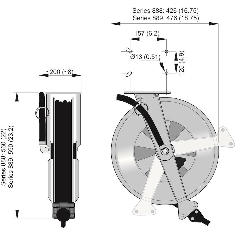 ENROULEUR EAU/ALIM.L=13+2M  889 - 12,5MM  NEDERMAN