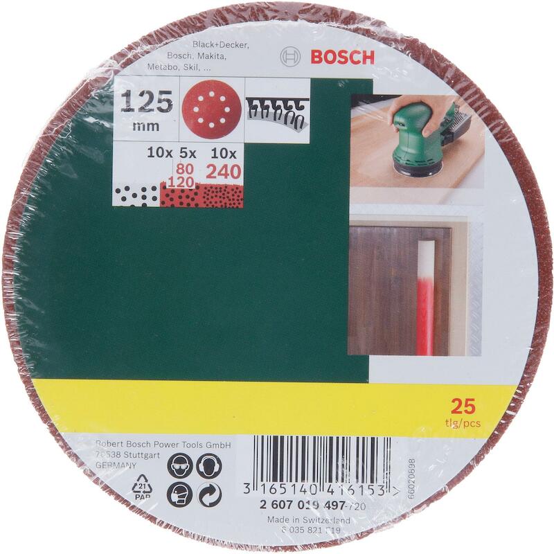 SET DISQUE ABR. 125MM  8TR. 2607019497(25PC)DIV.