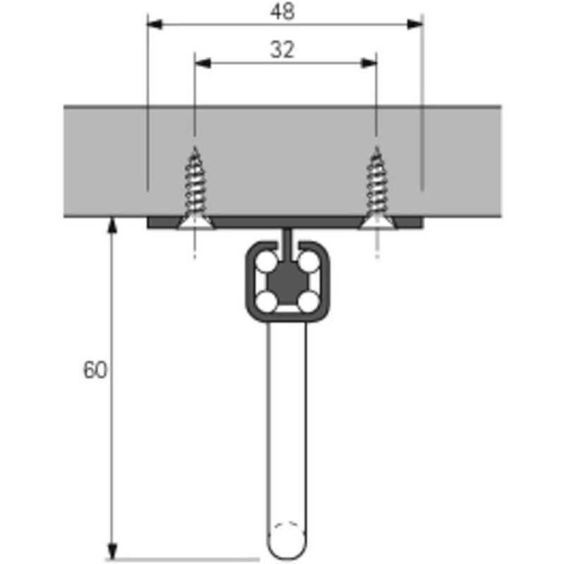SUPPORT CINTRE QUADRO ARGEN.9136277 400MM  HETTICH