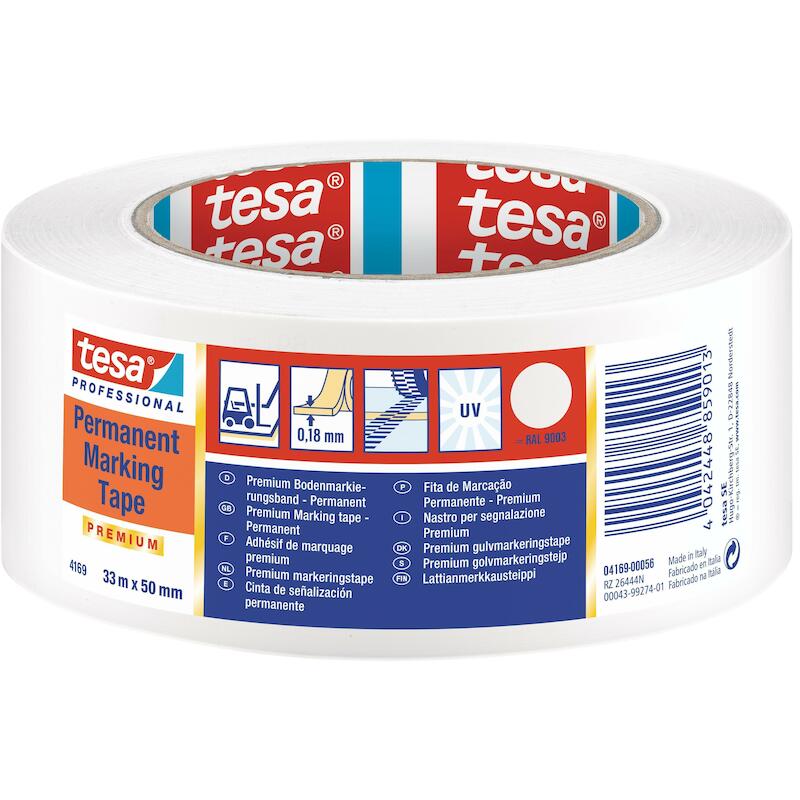 KLEEFBAND - TESA 04169 TESAFLEX ZACHT PVC - WIT 50MM X 33 M