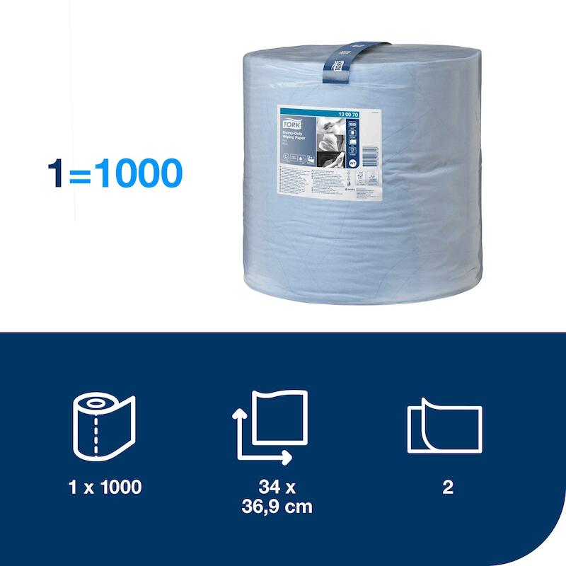 PAPIER HEAVY-DUTY ROLL BLEU 130070-1000PCS-2P.TORK