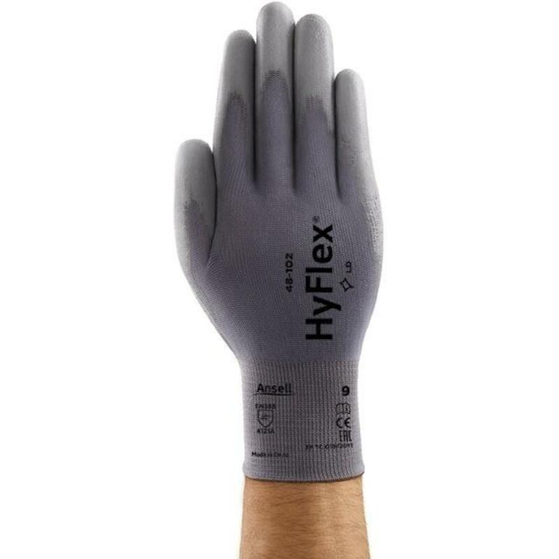 Ansell - Werkhandschoenen HyFlex 48-102 - Maat 11 - Polyurethaan - en 388 - Grijs - 02616960