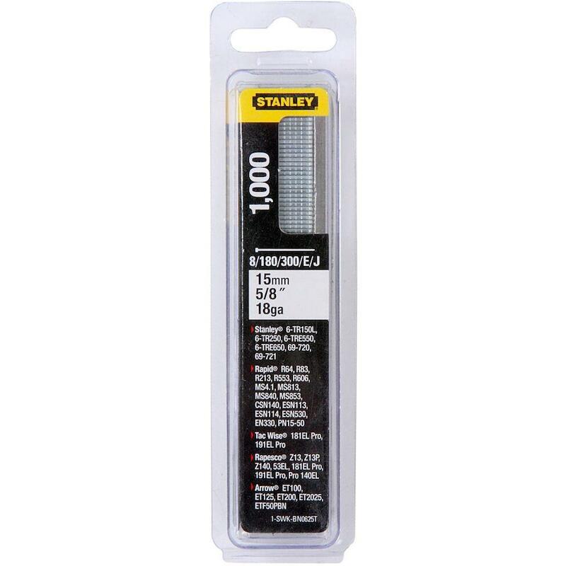 NAGELS 15MM TYPE J (1000ST) 1-SWK-BN0625T  STANLEY
