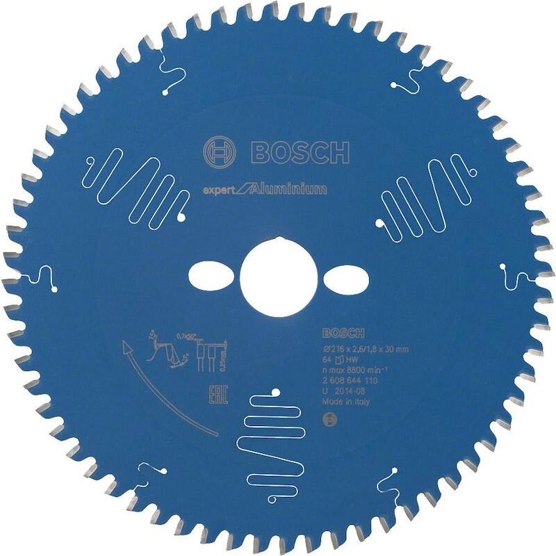 Bosch - Circular saw blade - Expert for aluminium - ø 216 x 30 x 2.6 mm - 64T - 2608644110 - 02784719
