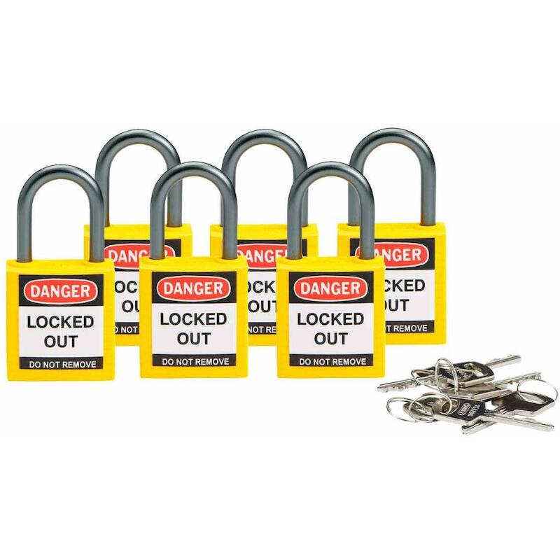 COMP SAFE PADLOCK 32MM SHA KD YEL/6    BRADY   6ST