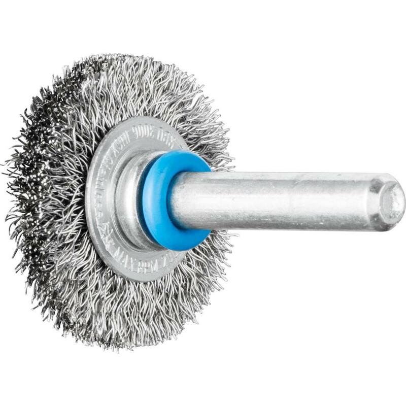 Pferd - Brosse circulaire sur tige non torsadée - rbu 3006/6 inox 0,20 - ø 30 x 6 mm - Tige ø 6 mm - Fil inox ø 0,20 mm - 02120645