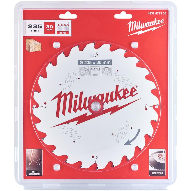 CIRKELZAAGBLAD 235MM   HOUT 4932471305 24T MILWAUK