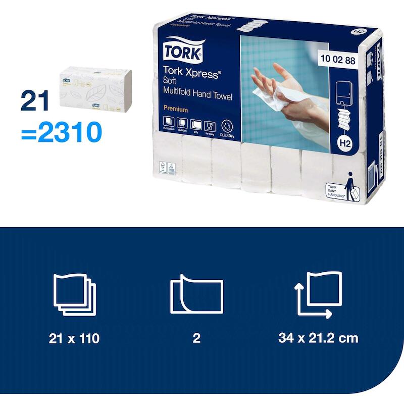 PAPIER 2 LAAGS - TORK 100288 - ( 34 CM)