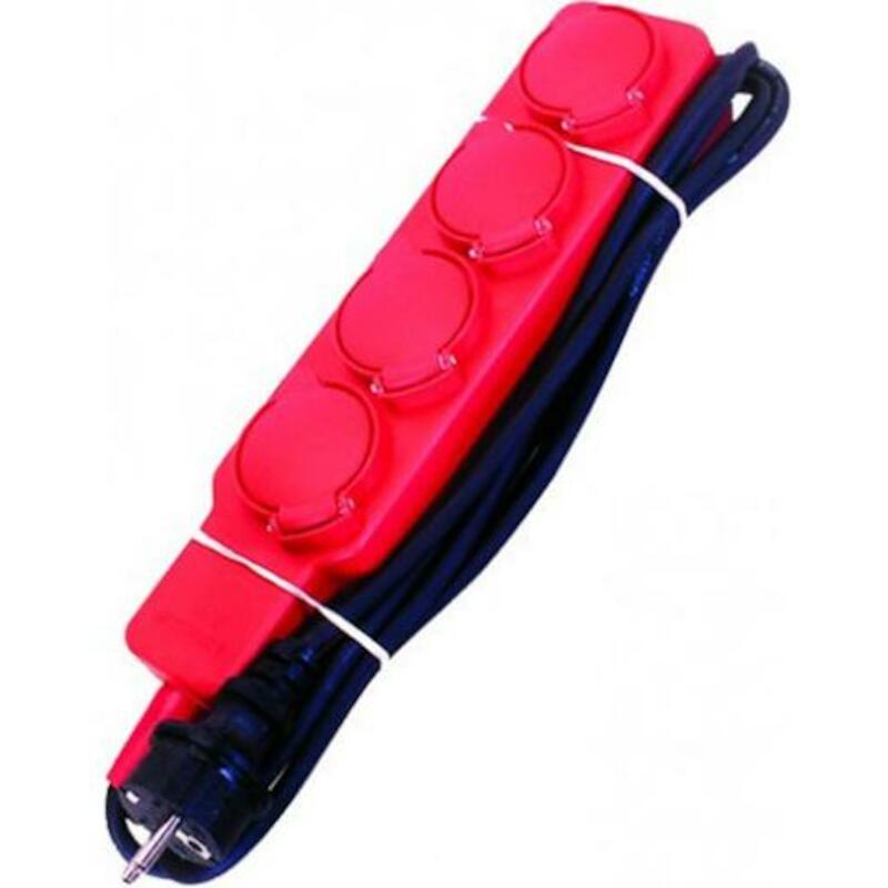 BLOC MULTIP.4X2P+T-16A IP44 38337(+INT.)3M   ROUGE