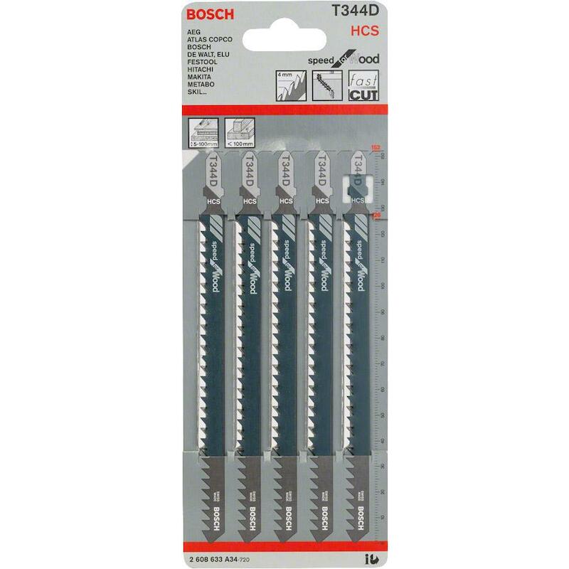 LAME DE SCIE SAUT.T344D BOI.2608633A34  (5PC)BOSCH