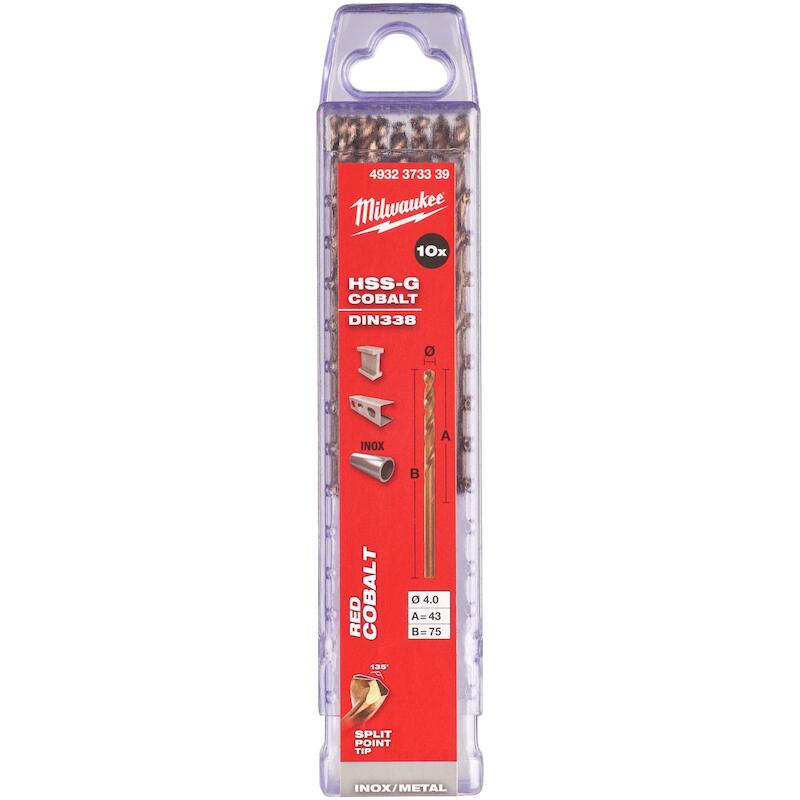 FOR.À MÉTAUX HSS-CO 4X75MM  4932373339  (10PC)MILW
